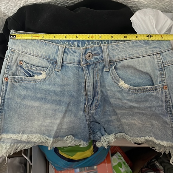 VANILLA STAR Junior’s Festival Denim Shorts Size 5 - Picture 7 of 9